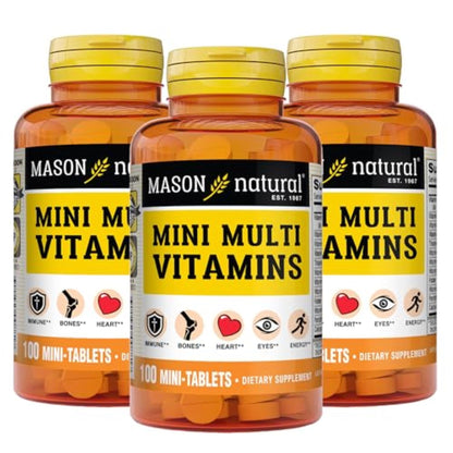 Botella Mason Natural Mini Multivitaminas 300 Días