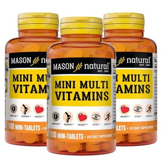 Botella Mason Natural Mini Multivitaminas 300 Días