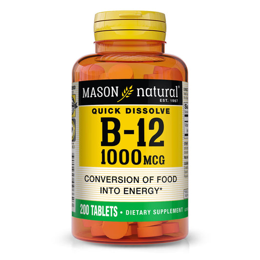 MASON NATURAL vitamina b12 1000 mcg tabletas disolución rápida 200 unidades