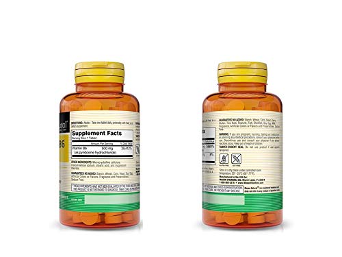 MASON NATURAL vitamina B-6 tabletas close up