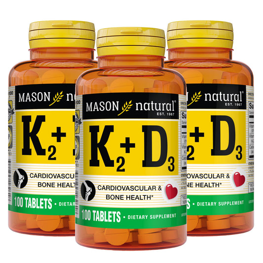 Mason Natural vitamina k2 d3 suplemento paquete de 3