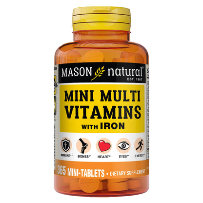 Frasco de vitaminas múltiples diarias Mason con hierro