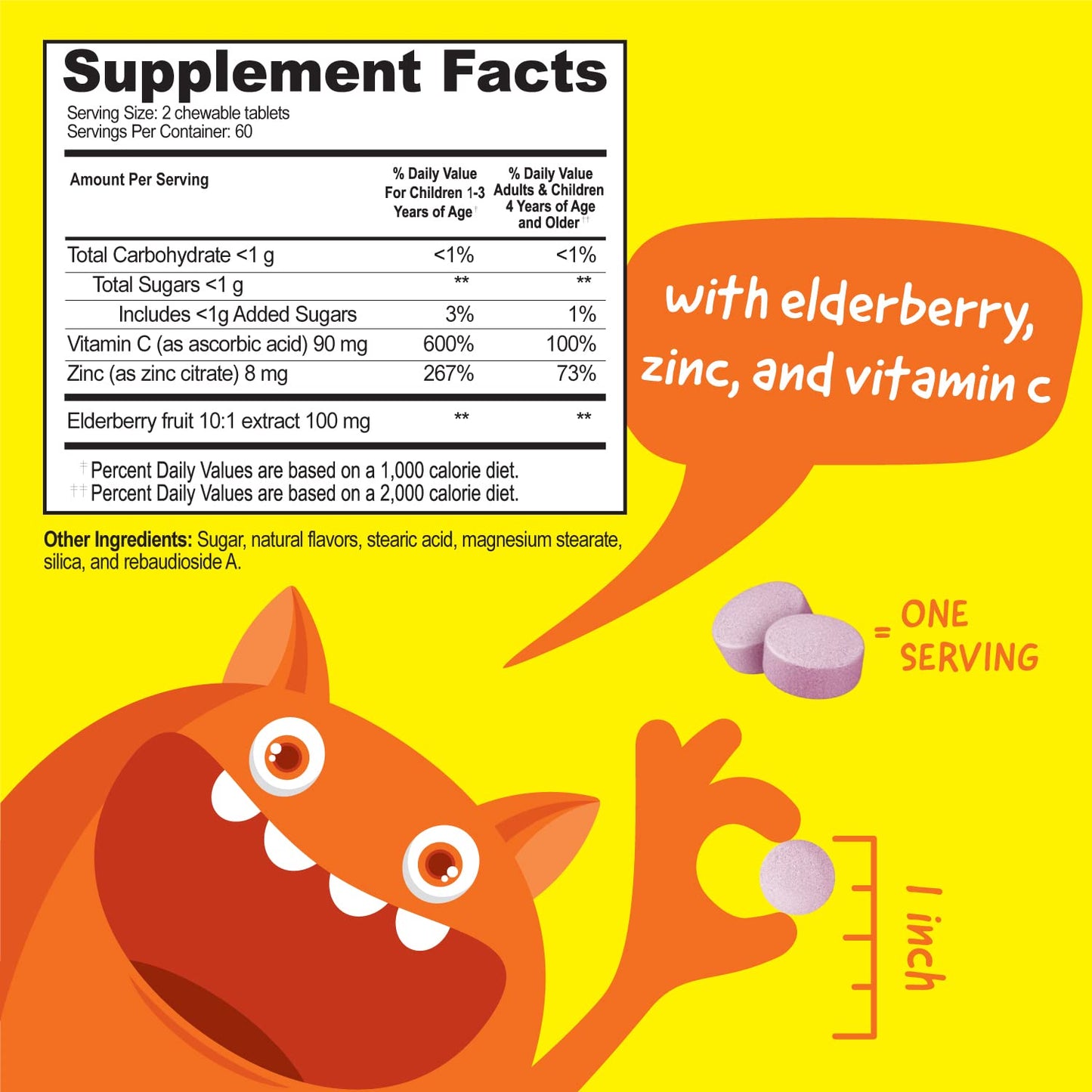 Masticables Saúco Zinc Vitamina C VitaWorks Kids 120 tabletas