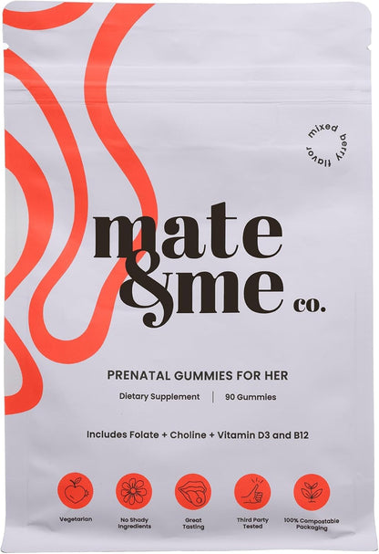 Gummies prenatales Mate & Me para mujer color lila