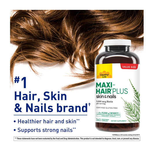 Maxi-Hair Plus número 1 para cabello, piel y uñas
