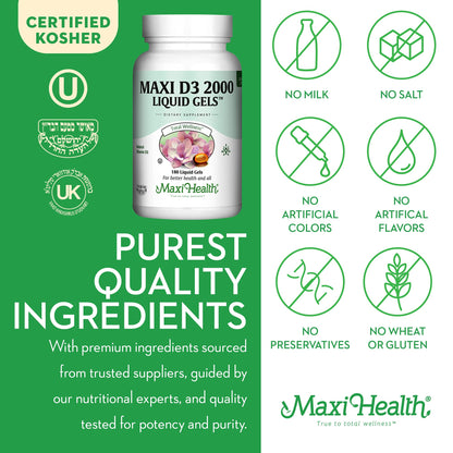 Maxi Health cápsulas vitamina D3 para huesos y dientes