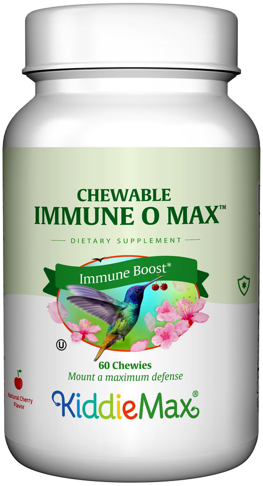 Botella de Maxi Health Inmuno-O-Max, vitaminas masticables