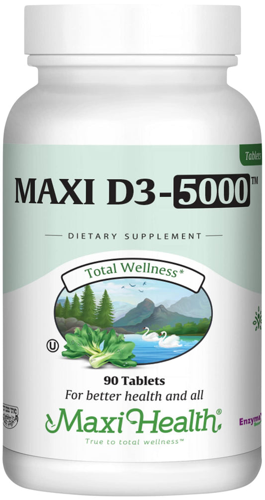 Maxi Health Vitamina D3 5000 UI frasco 90 tabletas