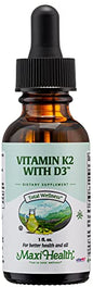 Maxi Health gotas vitaminas D3 y K2 MK-7 suplemento líquido 1 oz