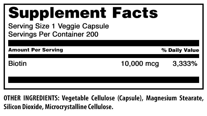 Máxima pureza biotina Amazing Formulas 10000 mcg