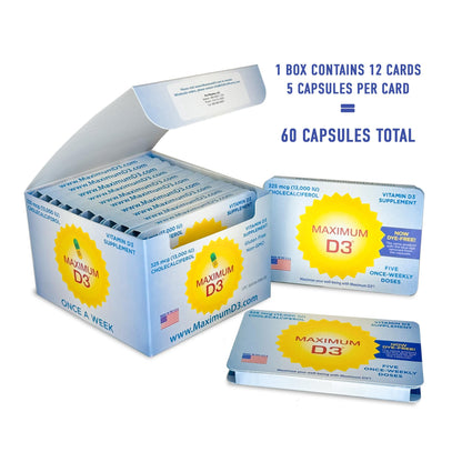 Maximum d3 cápsulas vitamina d3 para 60 semanas de suministro