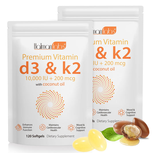 MXCZBSM vitamina D3 K2 suplemento softgel 10000 UI 120 cápsulas paquete 2