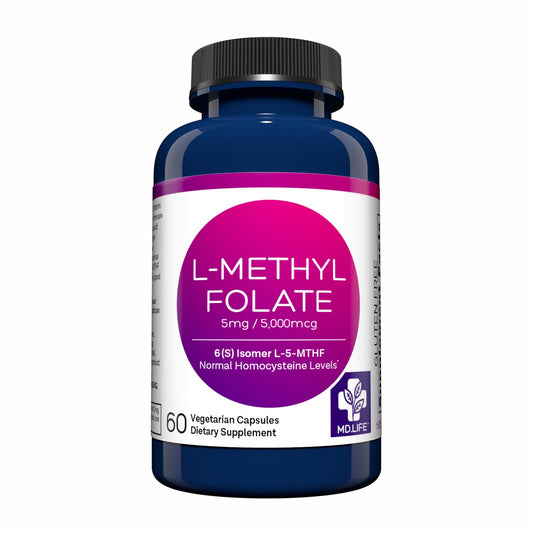 MD Life L-Metilfolato 5mg paquete frontal