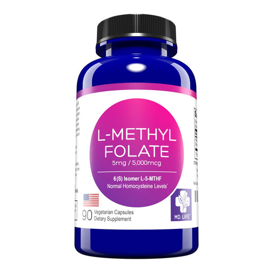 MD Life L-Metilfolato suplemento 5mg 90 cápsulas