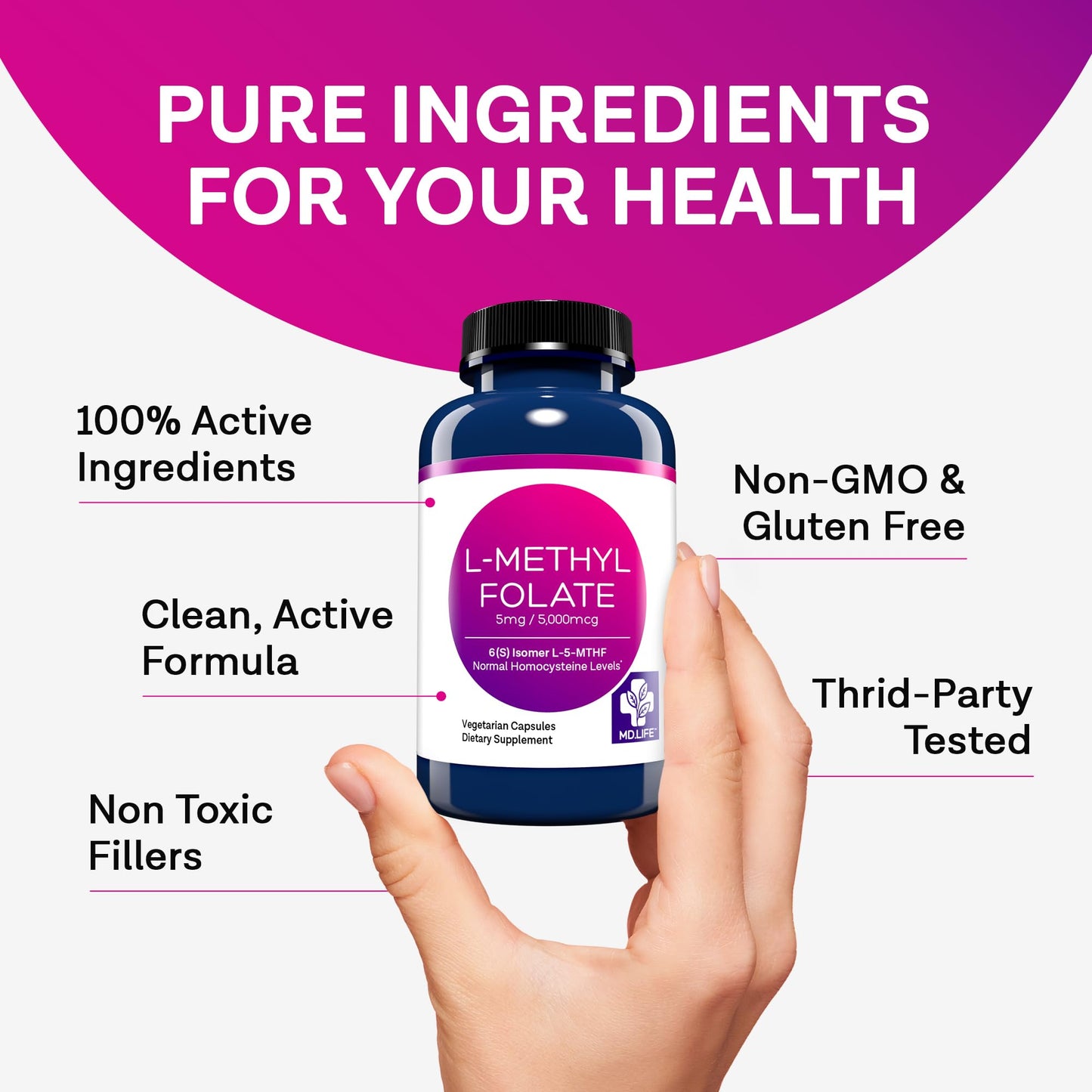 MD Life suplemento vitamina b9 envase