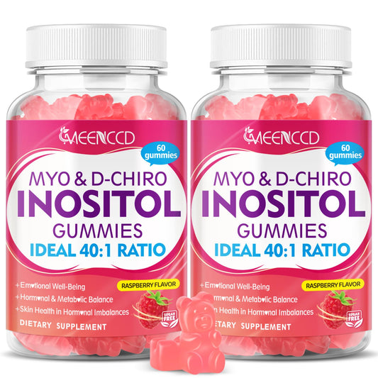 Pack de 2 gominolas MEENCCD inositol 40:1 sabor frambuesa para mujeres