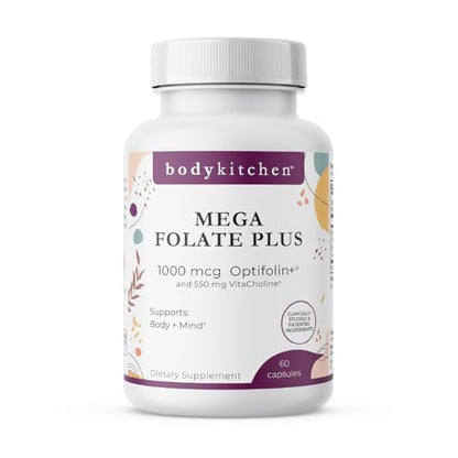 Frontal suplemento Mega Folato Body Kitchen 60 cápsulas