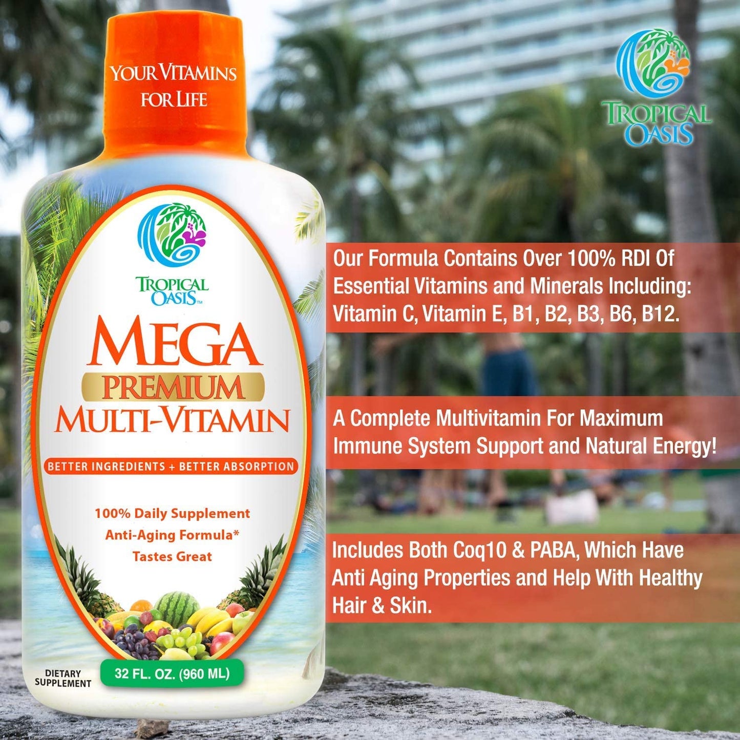 Mega Premium multivitamínico con vaso de jugo