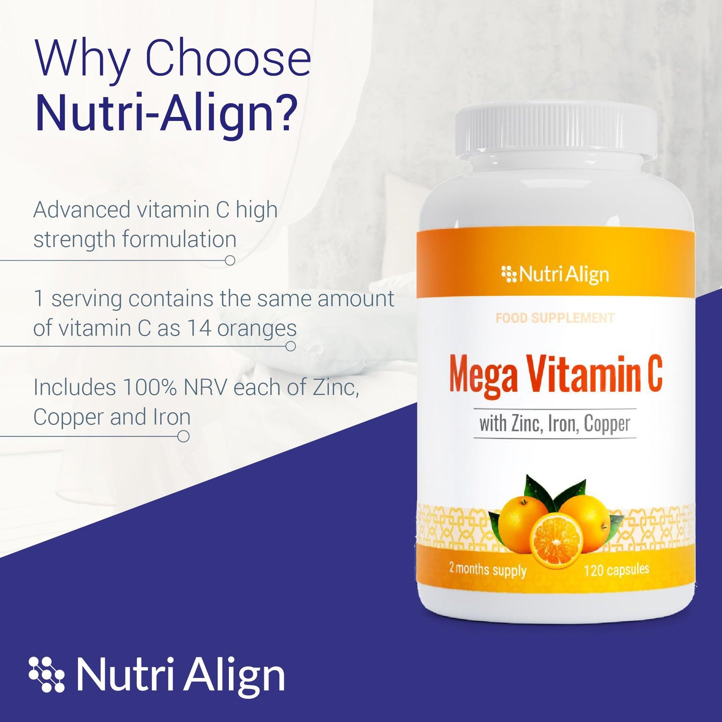 Mega Vitamina C para salud de la piel y huesos