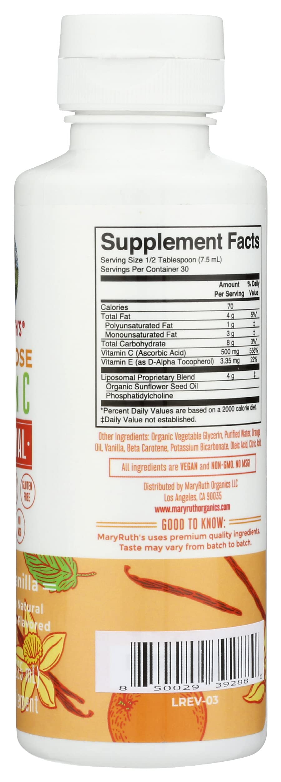 Megadosis de vitamina en envase de 7.6 onzas