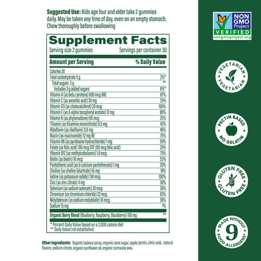MegaFood gomitas multivitaminas sabor berrylicious para niños 4+