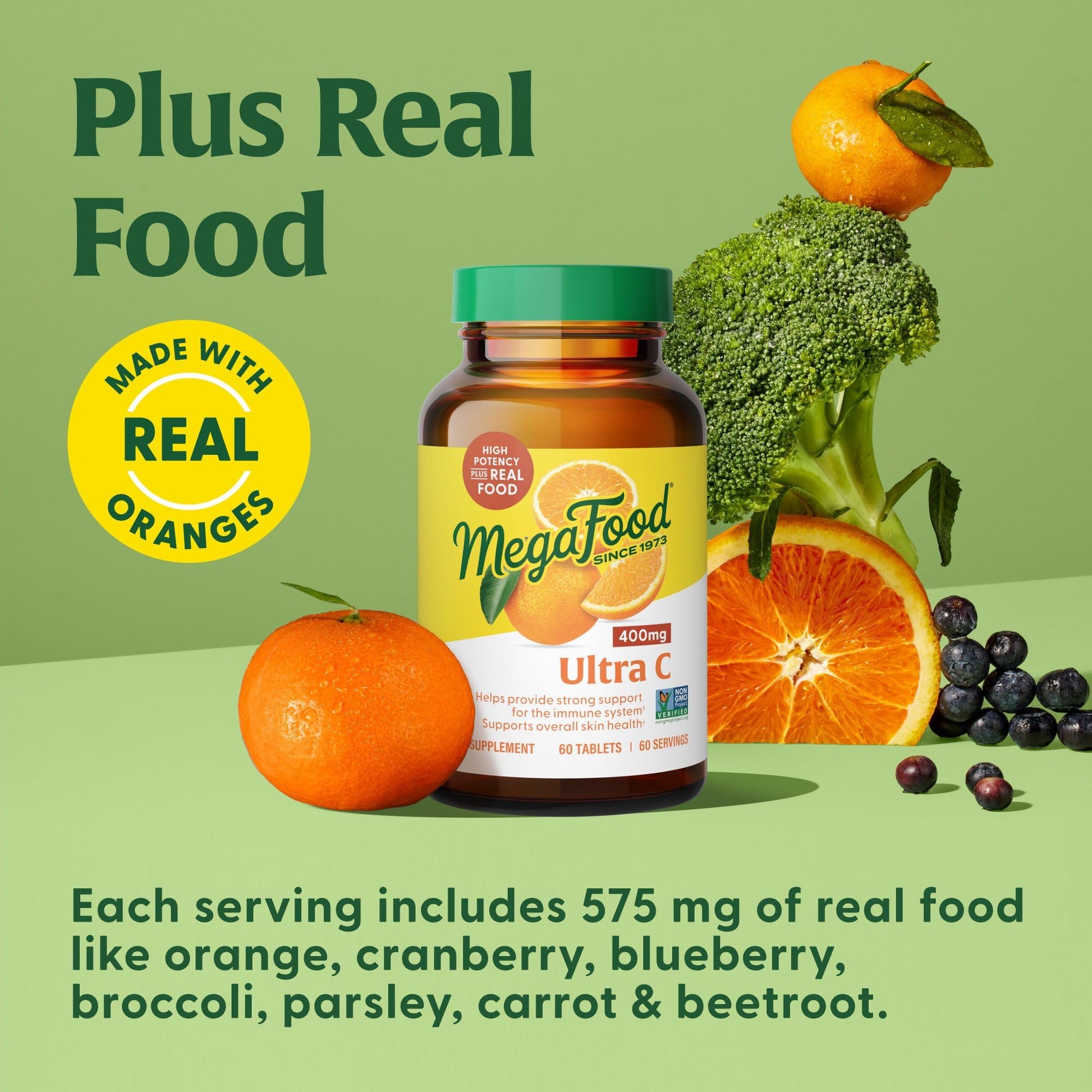 MegaFood Ultra C suplemento con vitamina C y arroz integral