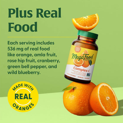 MegaFood Vitamin C Complex C tabletas sin gluten y kosher