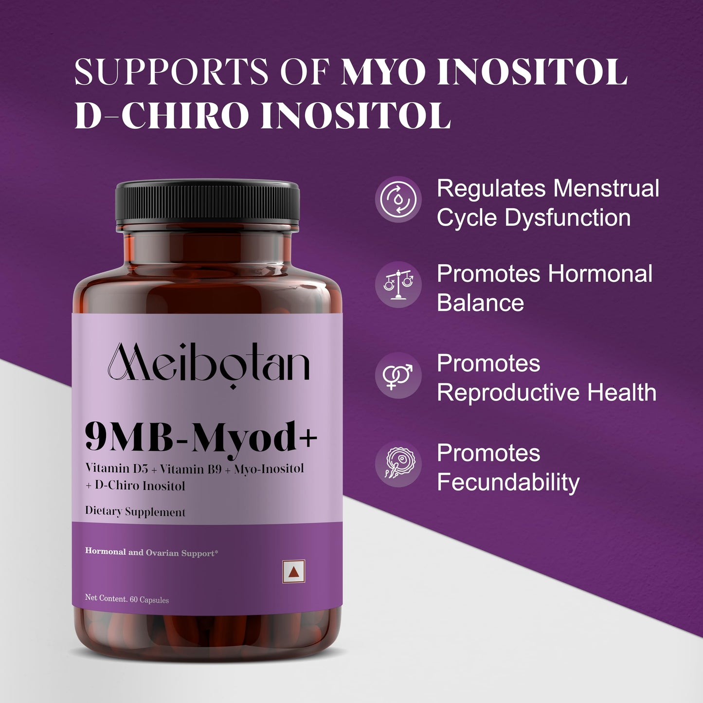 Botella MEIBOTAN suplemento SOP vista frontal