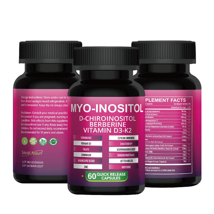 Frasco de suplemento Meidlfesun Myo-D-Chiro Inositol 15:1