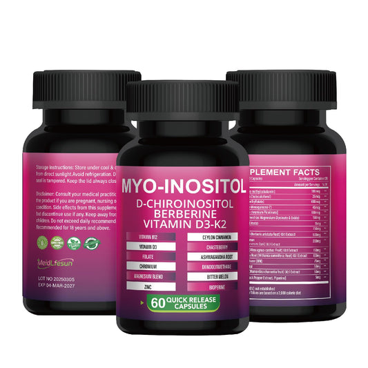 Frasco de suplemento Meidlfesun Myo-D-Chiro Inositol 15:1