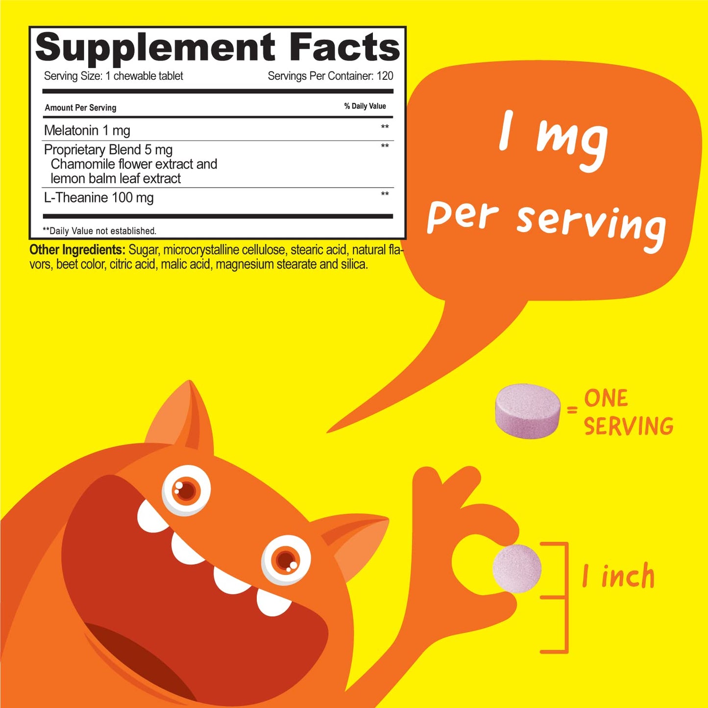 VitaWorks Melatonina 1mg masticables para niños