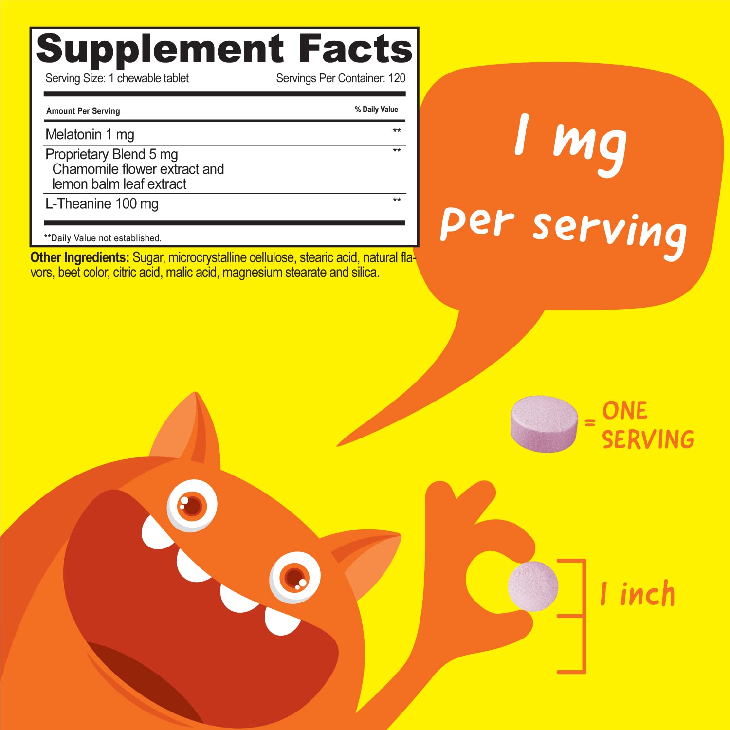 VitaWorks Melatonina 1mg masticables para niños
