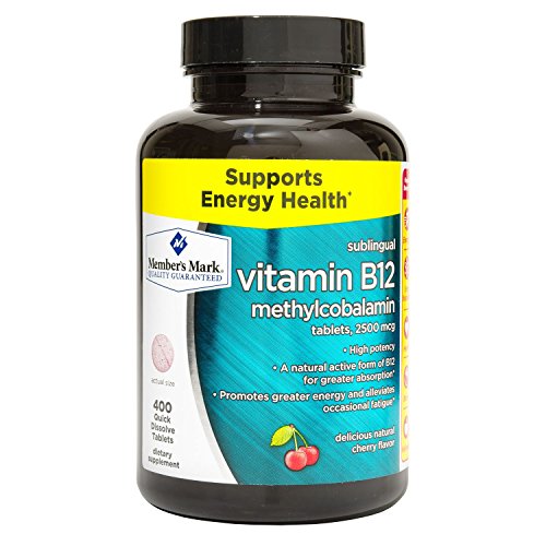 Member's Mark vitamina b-12 tabletas sublinguales 400 unidades