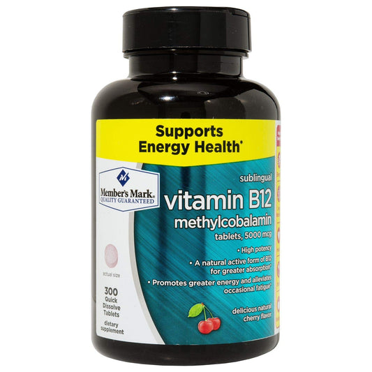 Member's Mark vitamina B12 sublingual botellas 1200 tabletas