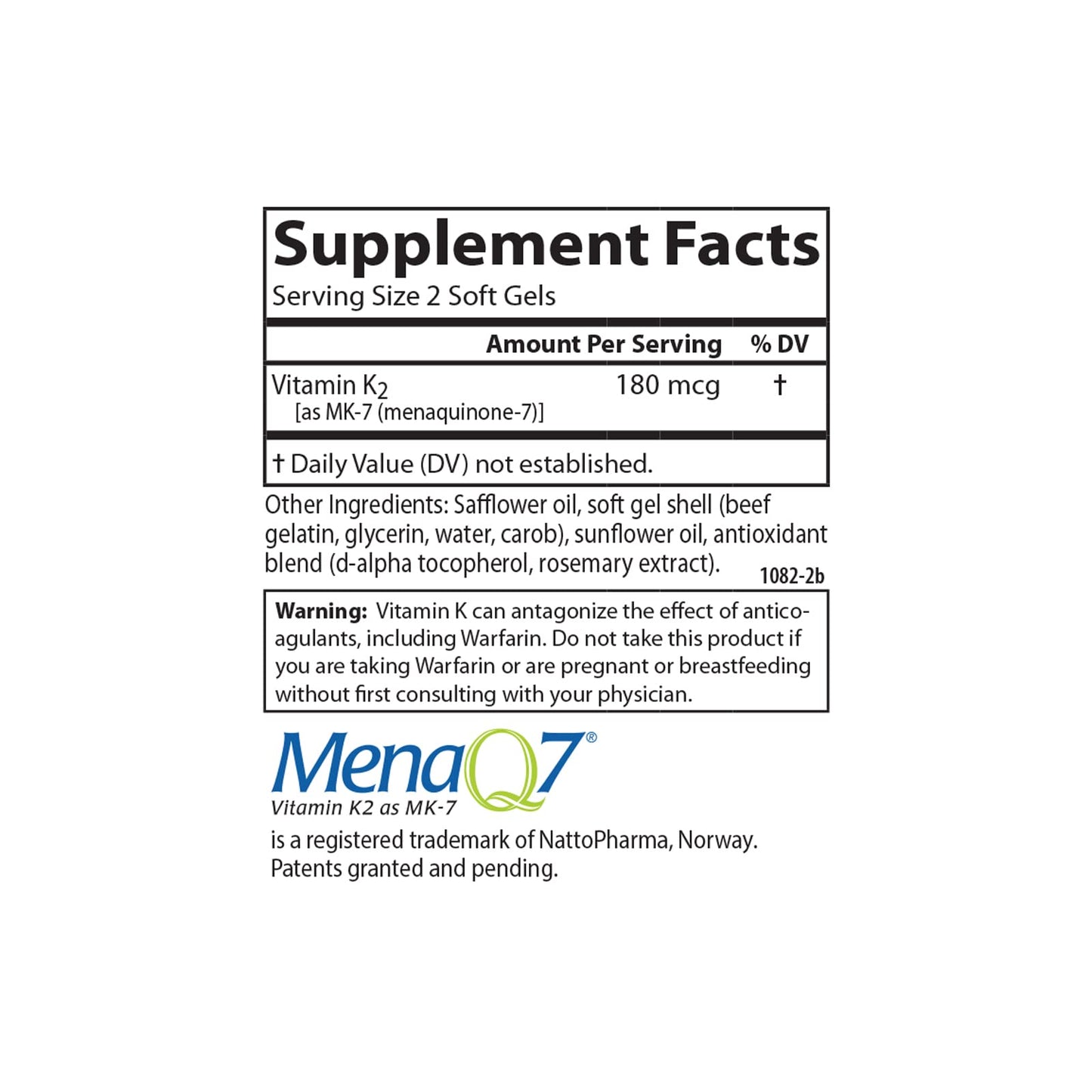 Menaquinona vitamina k2 180 mcg de carlson 90 cápsulas