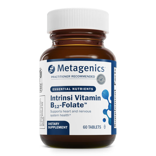 Metagenics Intrinsi vitamina B12 ácido fólico suplemento botella 60 tabletas