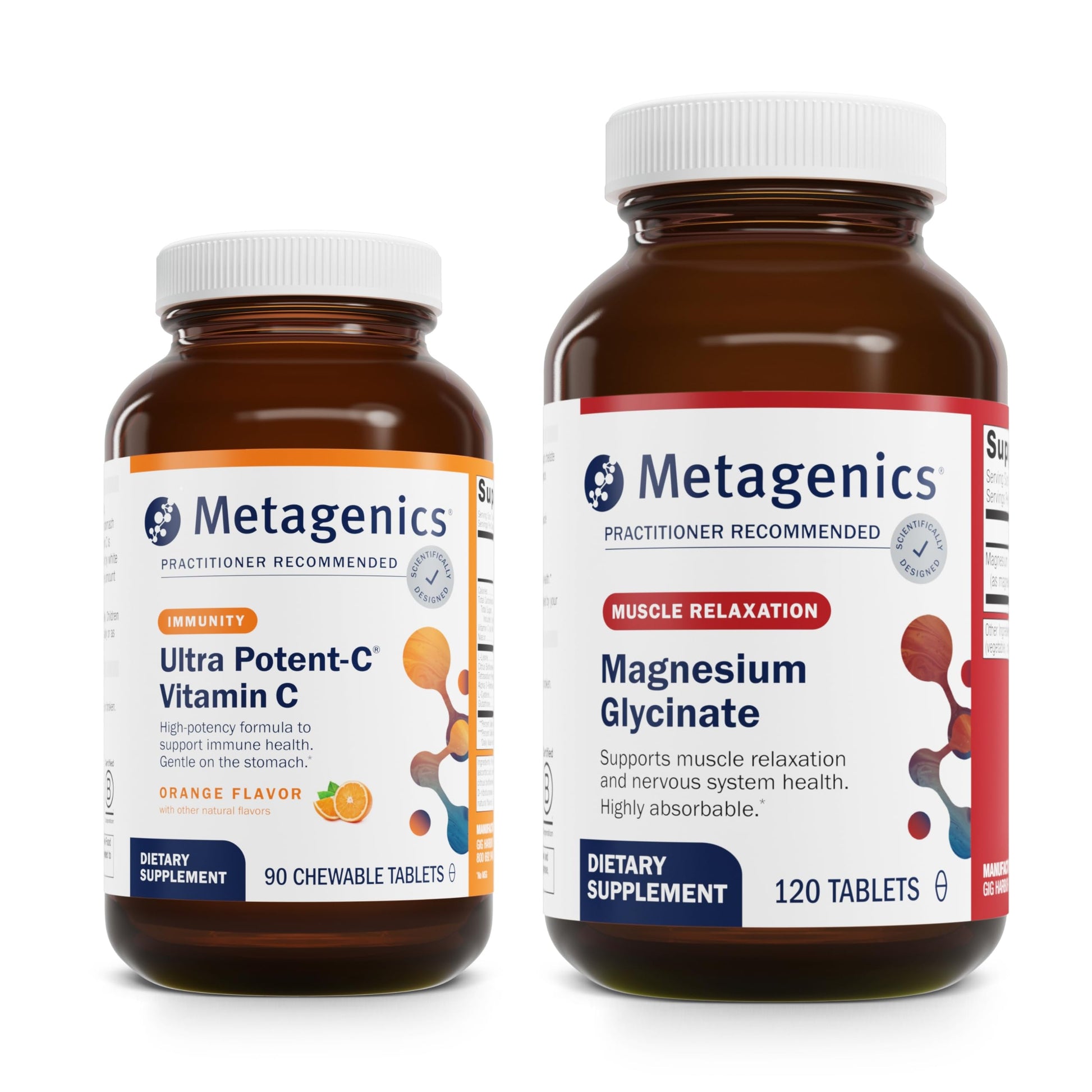 Metagenics suplemento paquete vitamina c masticable magnesio glicinato