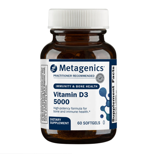 Metagenics Vitamina D3 5000 UI en frasco con 60 softgels