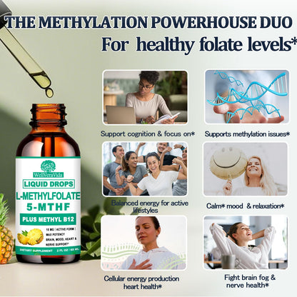 Methylfolate 15 mg gotas orgánicas sabor piña 2 pack