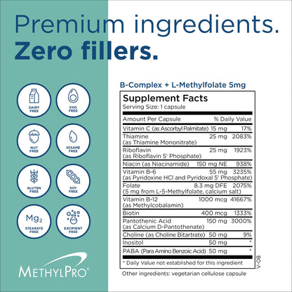 MethylPro suplemento para energía, función cerebral y cardiovascular
