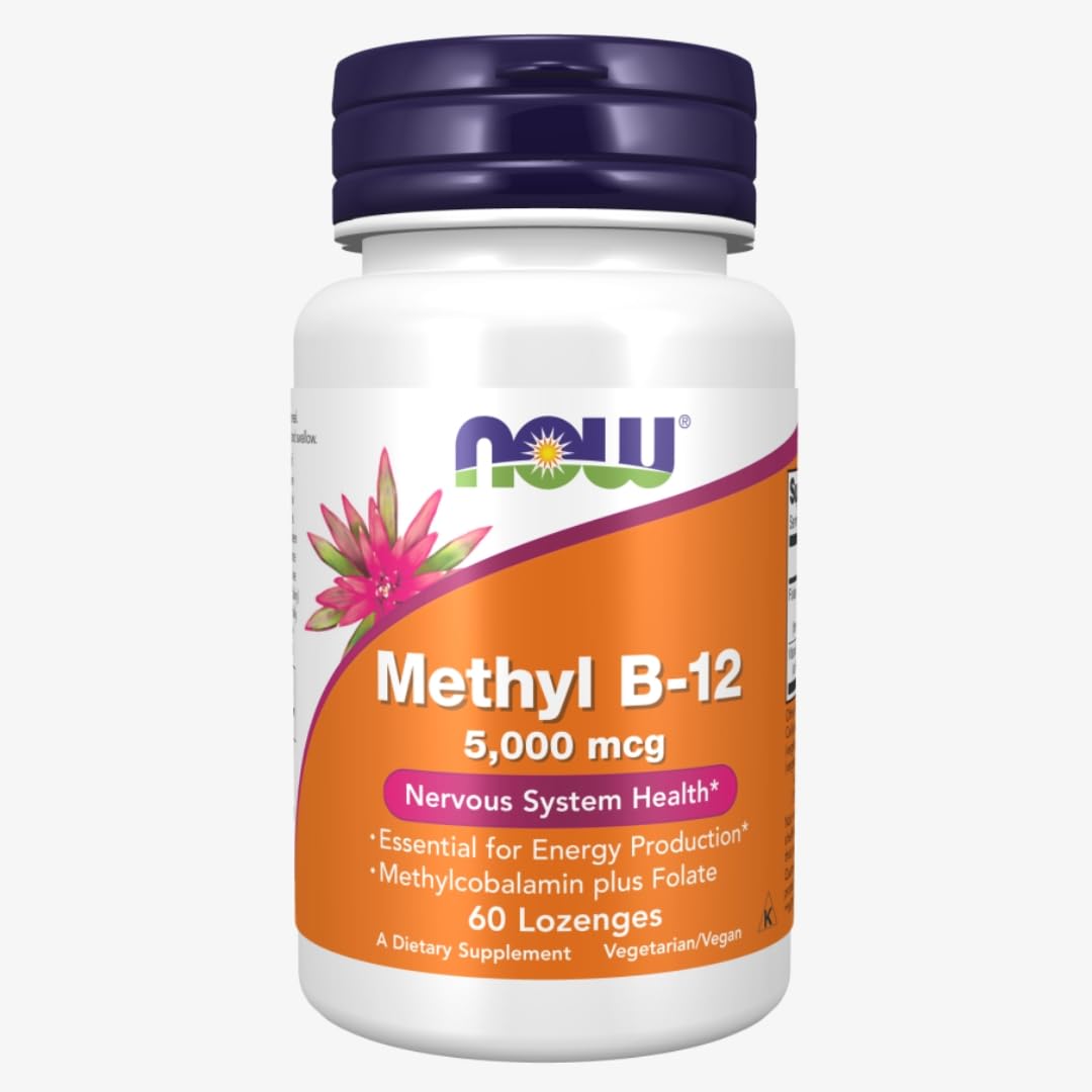 Metil B-12 5000 mcg 60 pastillas de disolución NOW Foods