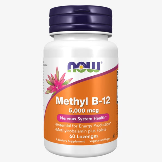 Metil B-12 5000 mcg 60 pastillas de disolución NOW Foods