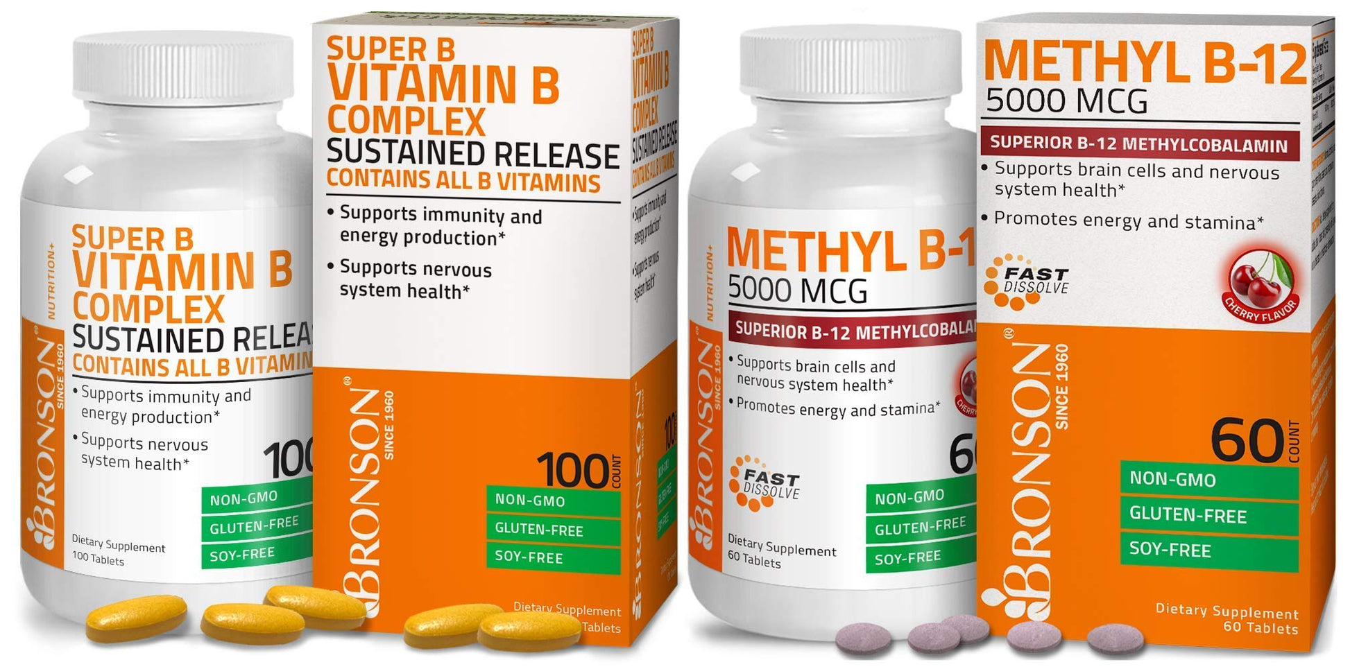 Metil B12 Bronson comprimidos b12 complejo vitamínico