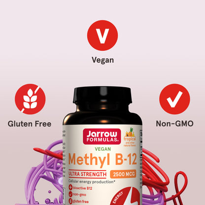 Metil b12 con sabor tropical jarrow formulas frasco tableta masticable