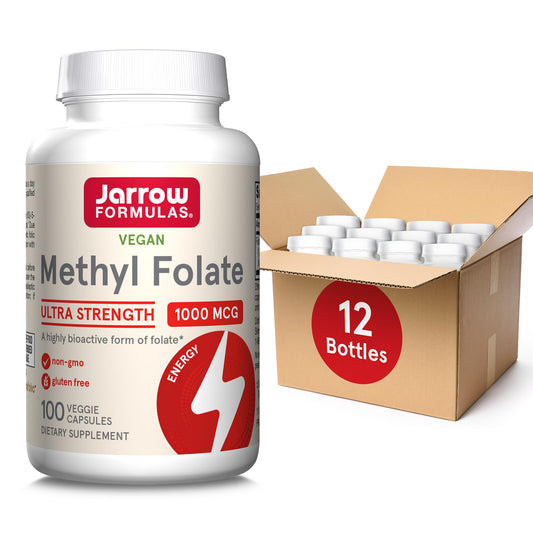 Frasco de metilfolato 1000 mcg Jarrow Formulas suplemento dietético