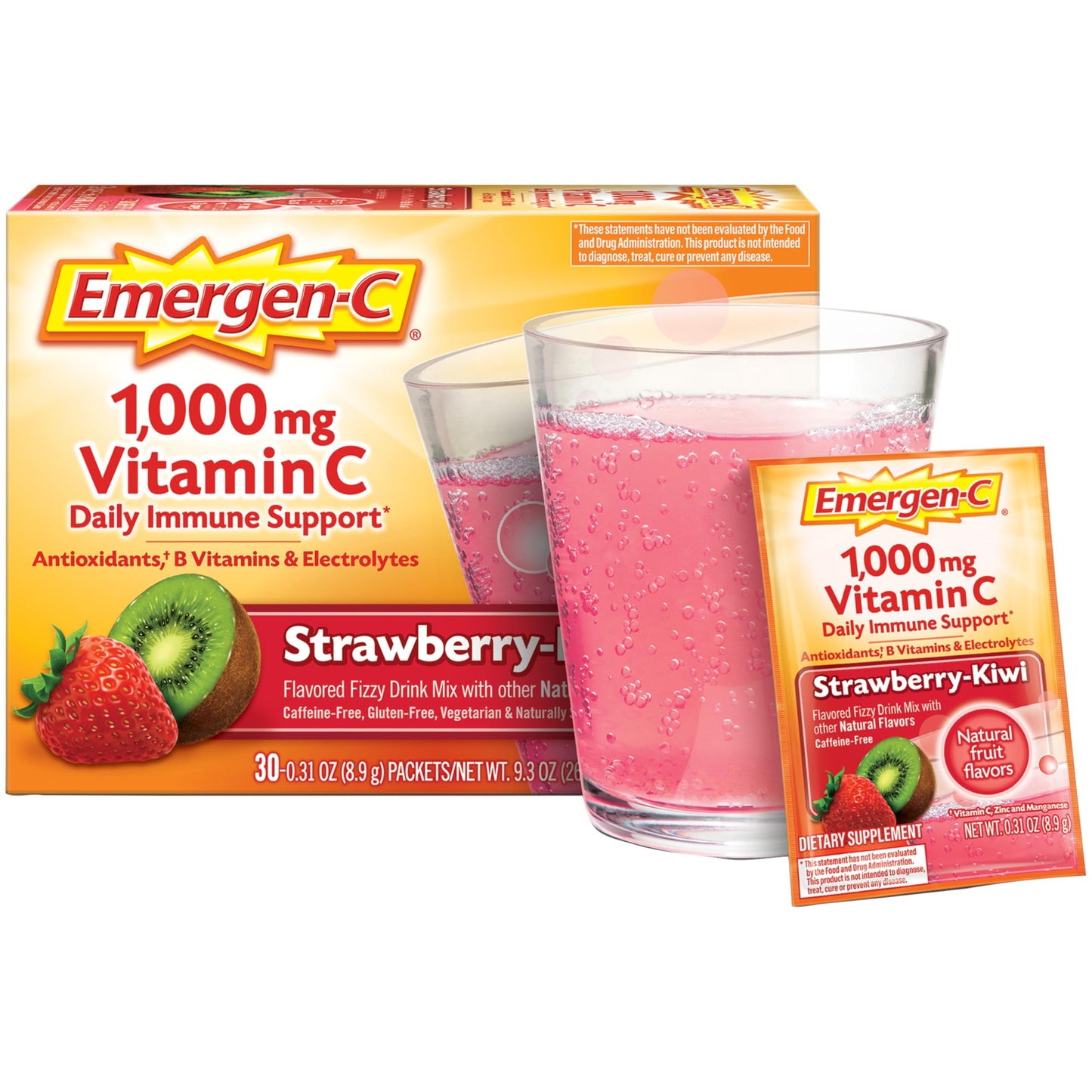 Mezcla efervescente vitamina C Emergen-C sabor fresa-kiwi