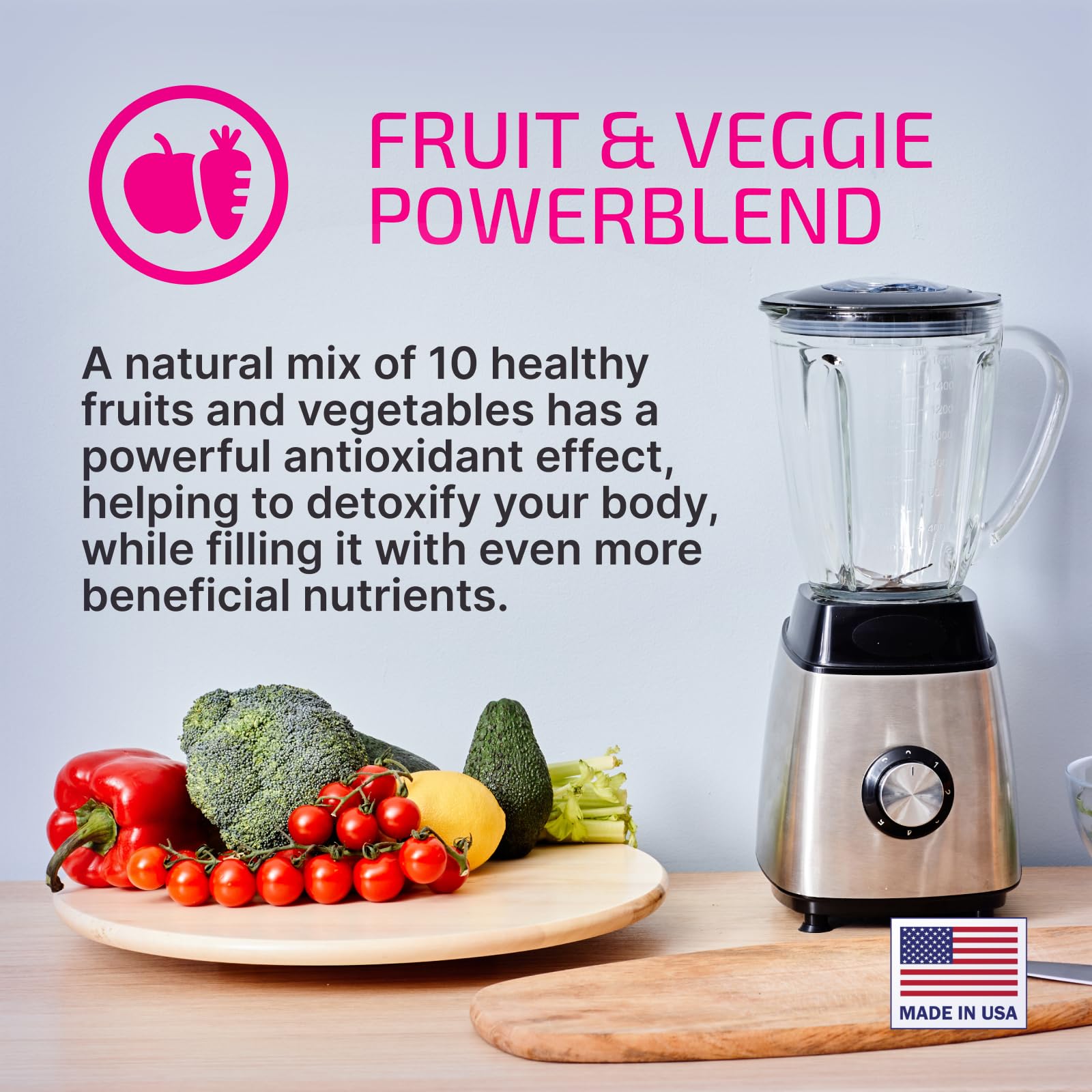 Mezcla de frutas y verduras del VPLab multivitaminico para mujeres.