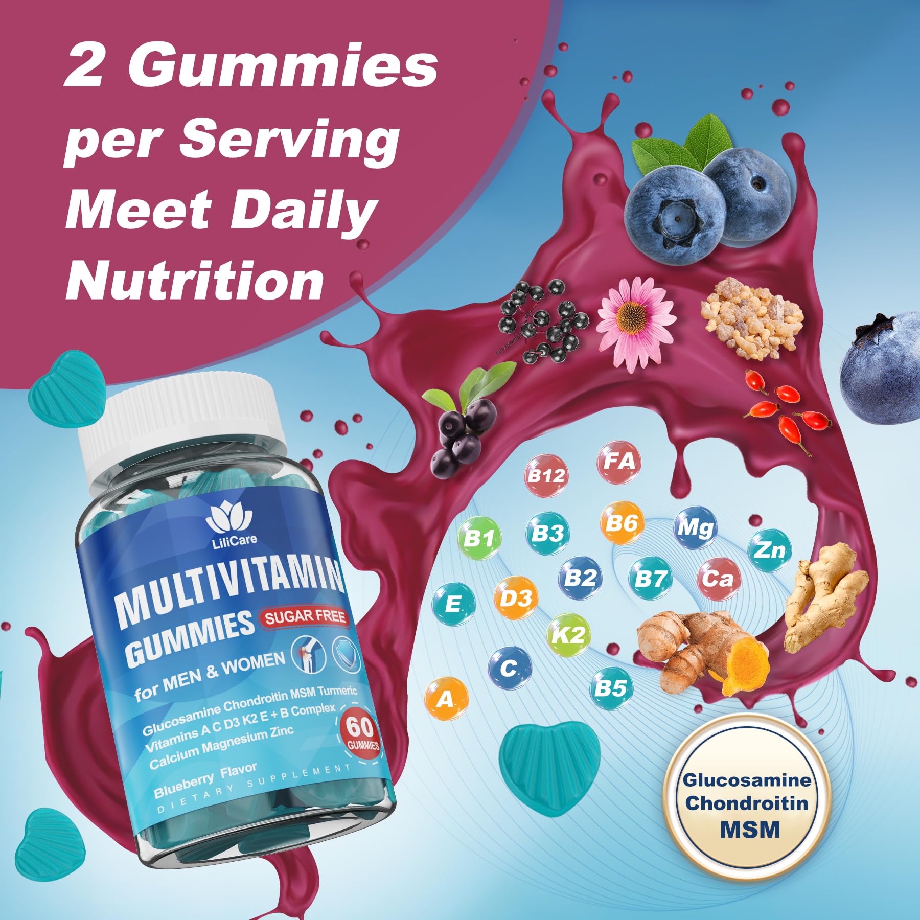 Mezcla herbal inmune en gomitas veganas