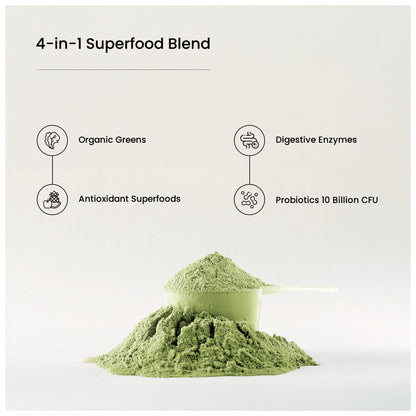 Mezcla polvo NutraChamps Super Greens para energía y digestión