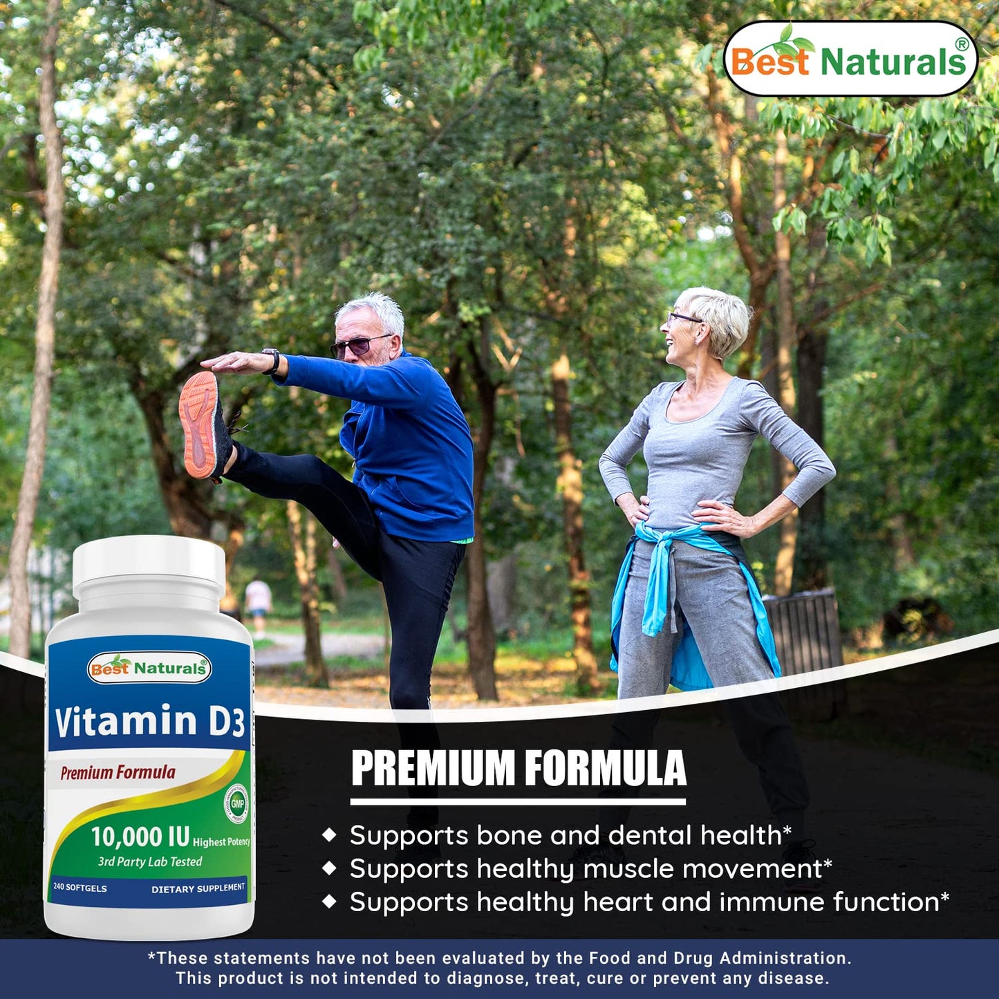 Mezcla de vitaminas B12 y D3 Best Naturals en softgels